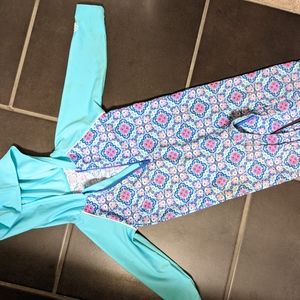 50 SPF one piece hooded swimsuit